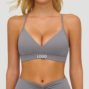 Wholesale Customization Gym Clothes V Neck Sports Bra Lightweight Sport Bra Quick Dry Fitness Wear Yoga Bra