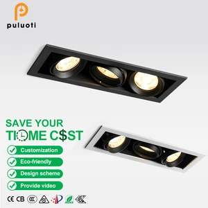 PULUOTI 54W New Product Indoor Beam Angle Design Square Aluminum Ceiling Recessed COB LED Spot Light 2700k/3000k/4000k/5000k