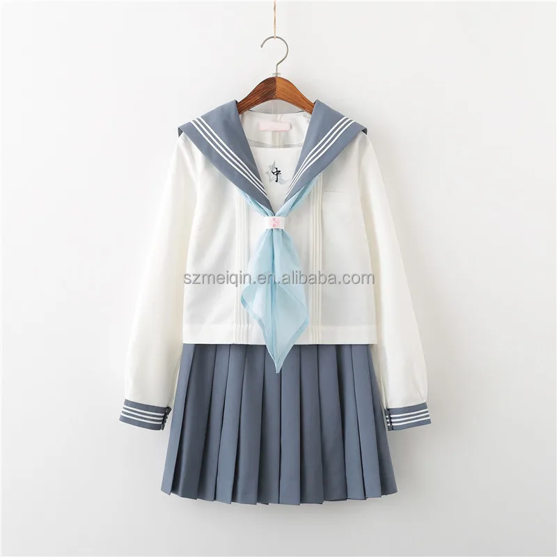 Vestido de uniforme escolar japonés JK Marinero Camisa Lolita Cosplay Disfraz conjuntos de falda 