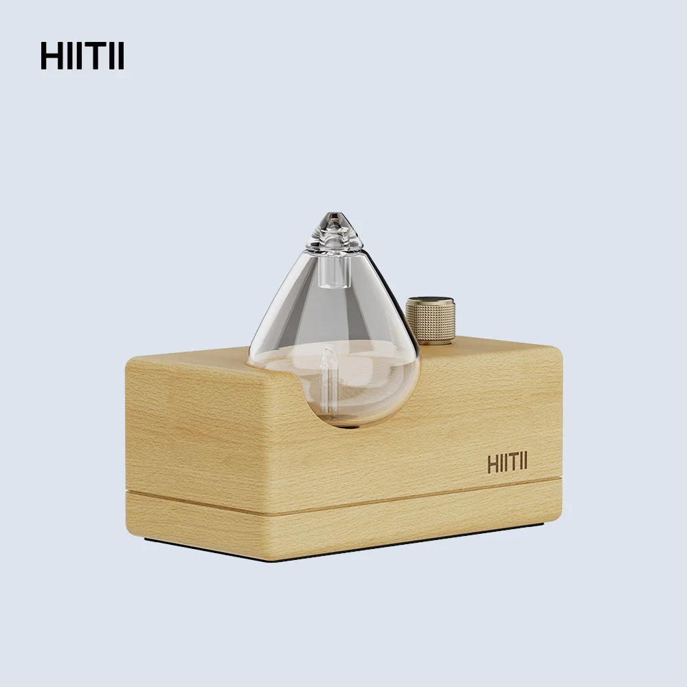 Puzhen Aromatherapy Diffuser Young Living Essential Oil Diffuser Wood and Glass Aroma Diffuser Ultrasonic for Meditation