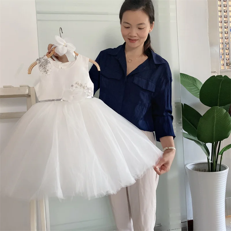 2024 Hot Selling Kids Gown Designs Girls Party Dress Casual Style