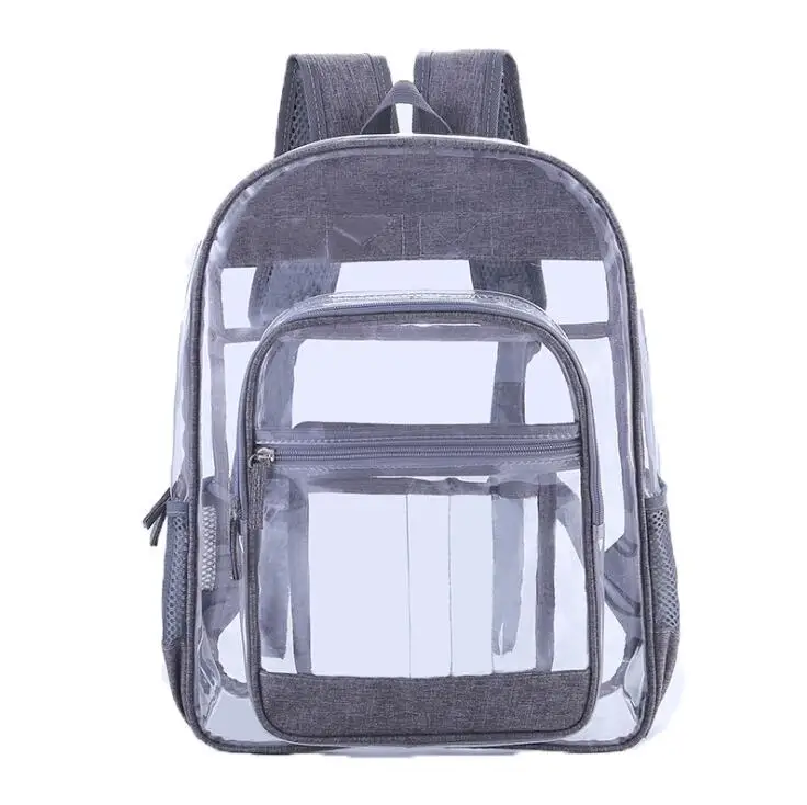 PVC Transparent Travel Bag Unisex School Security Clear Backpack Bookbag Plastic 