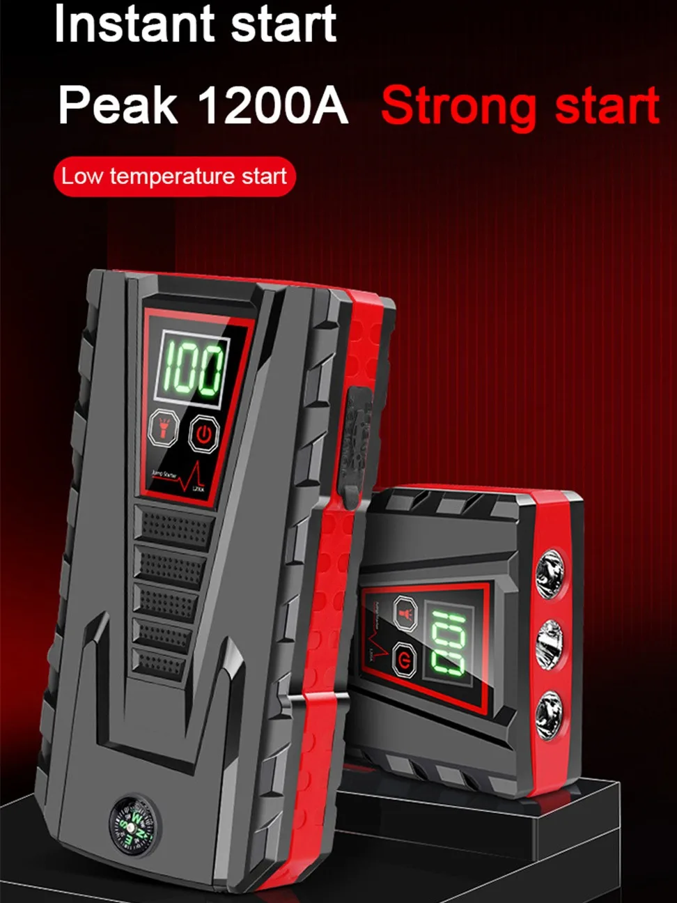 12v Multi Function Portable Car Battery Charger Jump Starter And Tire