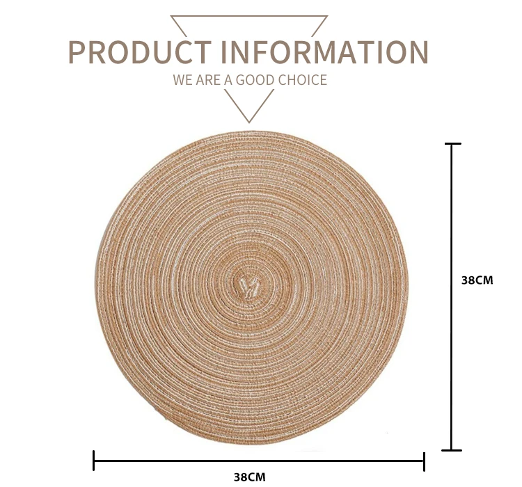 Starunk 2023 Cotton Rope Placemats Table Mat Coaster Cotton Linen Heat