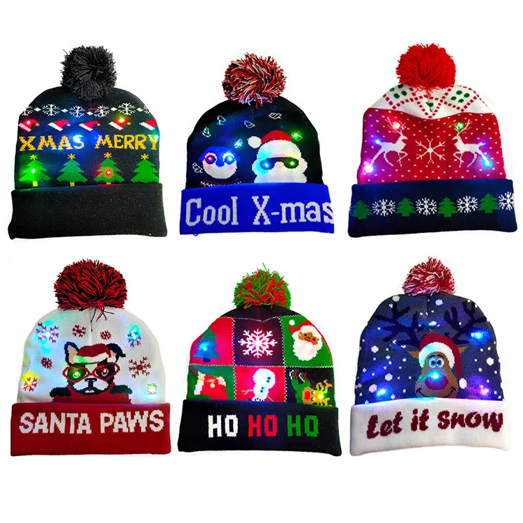 led light up christmas beanie