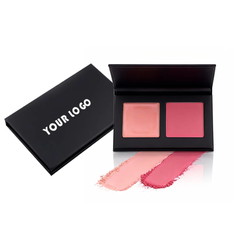 product private label rouge velvet matte 2 colors blush palette blendable 2 in 1 cream powder blush for cheek-2