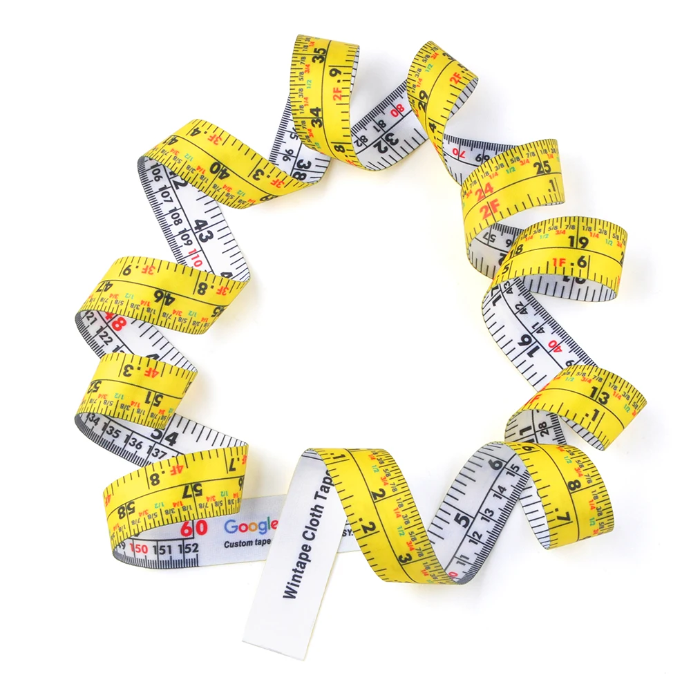Wintape 60 Inch Portable Cloth Tape Measure Fractions Decimals Scales