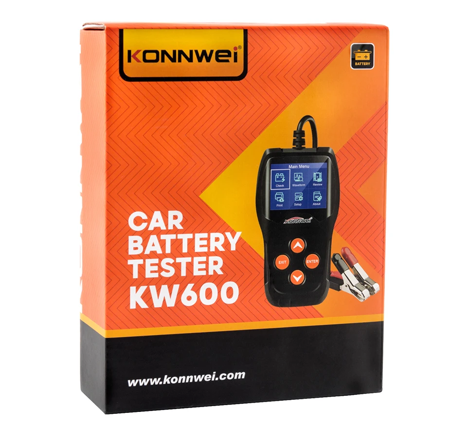 Konnwei Kw600 12 V автомобильный аккумулятор тестер 100 для 2000CCA вольт батарея Инструменты диагностики автомобиля быстрое вращение зарядки