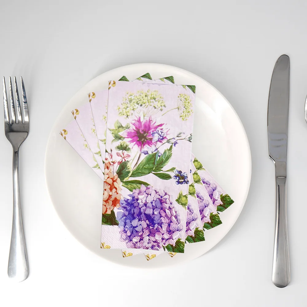 High Quality Floral Print Disposable Salmon Color Decoupage Paper