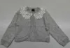 cutout lace neckline-gray