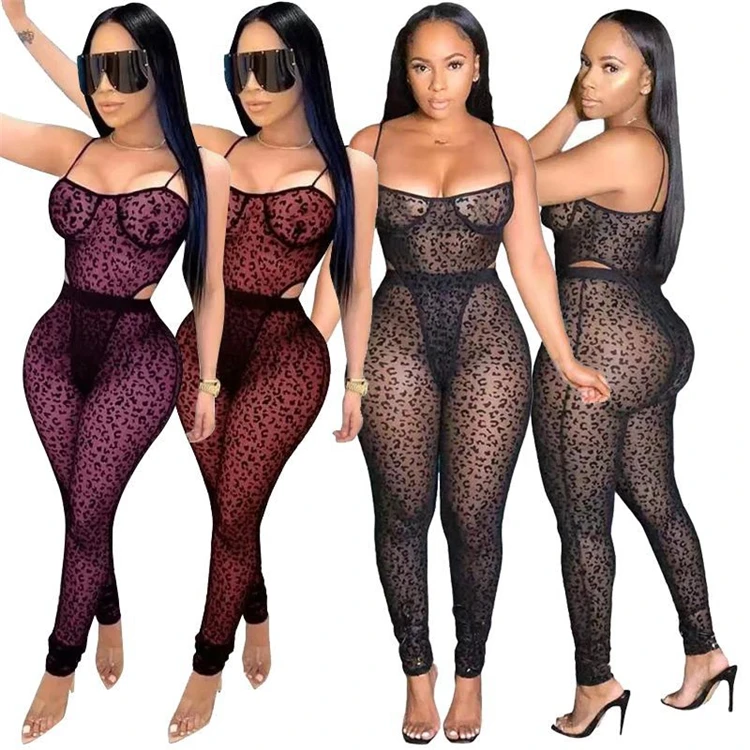 MOEN Suspender bayan giyim  Mesh Sexy Two Piece Set Women Clothing Trendy Products Women 2 Piece Sets