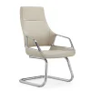 Leather material Middle backed Arched chair
