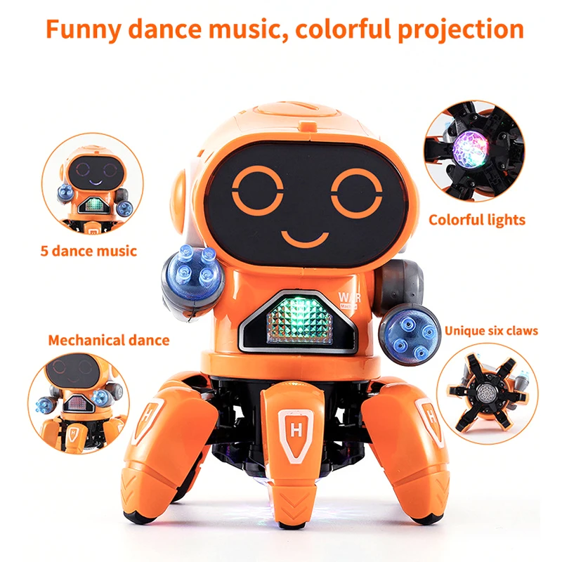ROBONOVA-1 ロボット オレンジと黒 Global Funhood Boys Toy 6本足ロボットスパイダーロボット (光