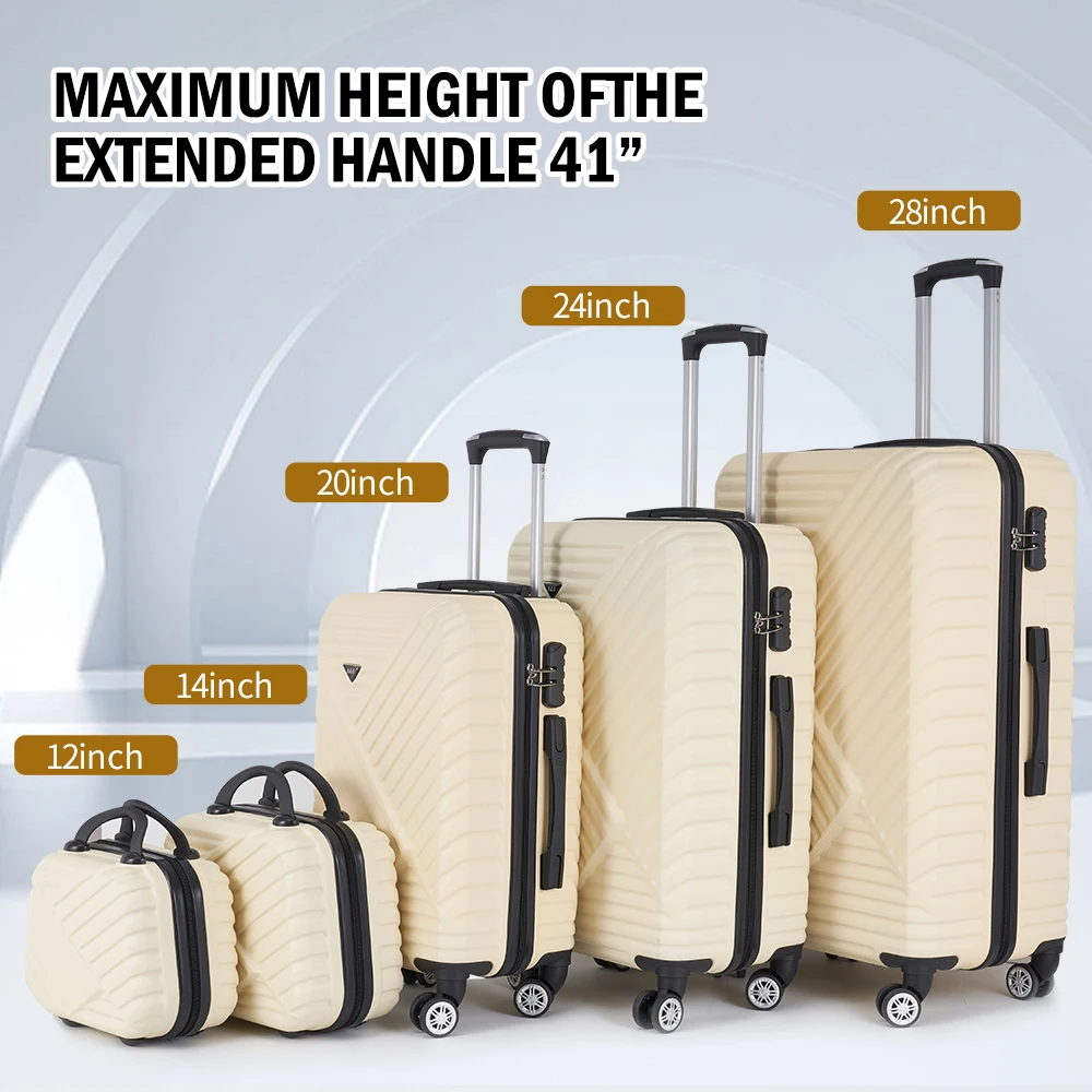 Wholesale Hardside Luggage Valise De Voyage 5 Pcs Suit Case Bags