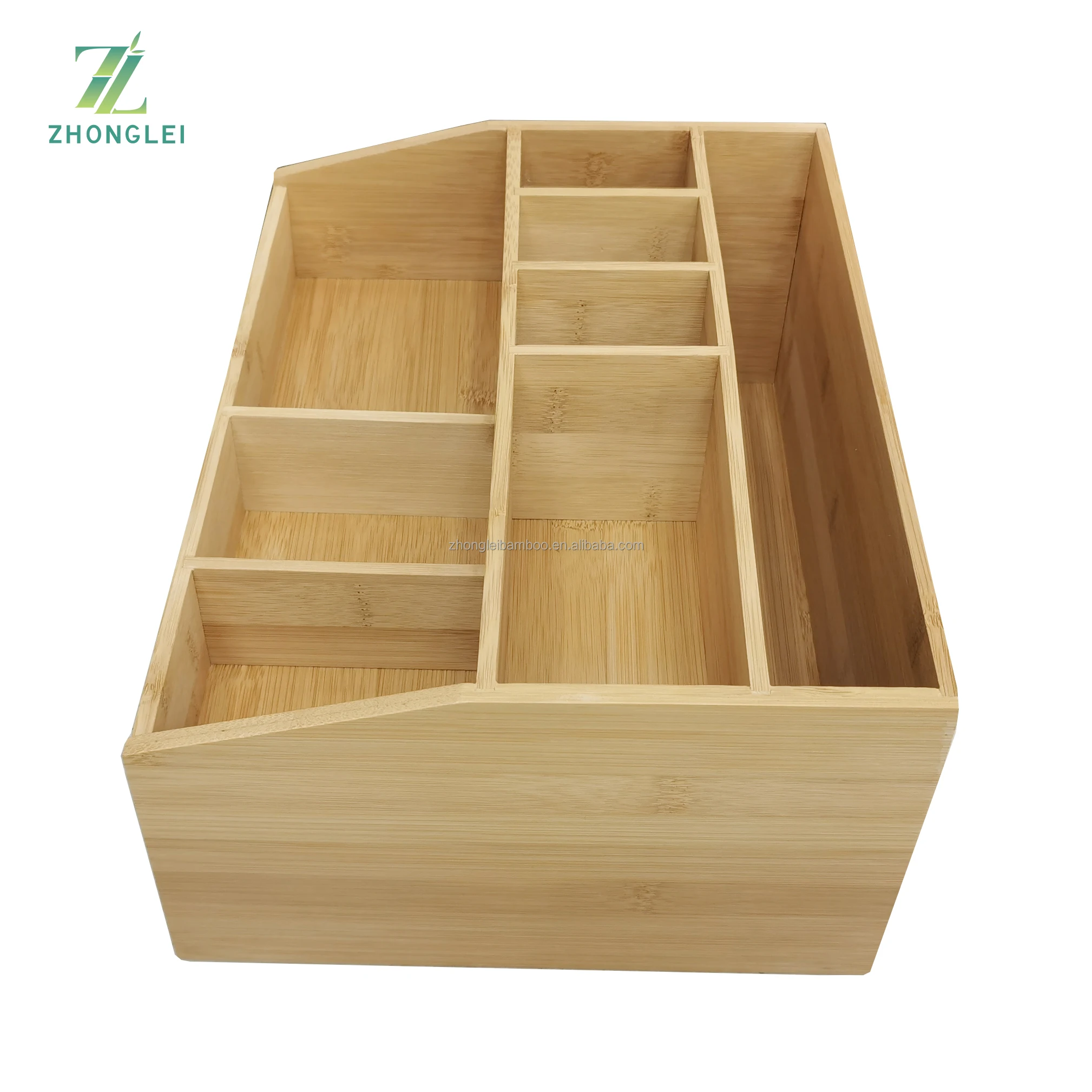Multifunctional Bamboo Wood Desk Organizer With Drawer Desktop File ...