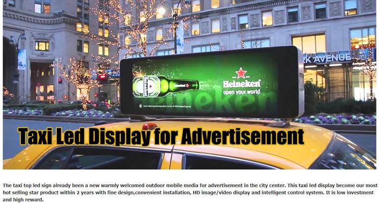 Remote Control P4 Taxi Bus Stop Outdoor Advertising Display Led Car Top Advertising Screen Display