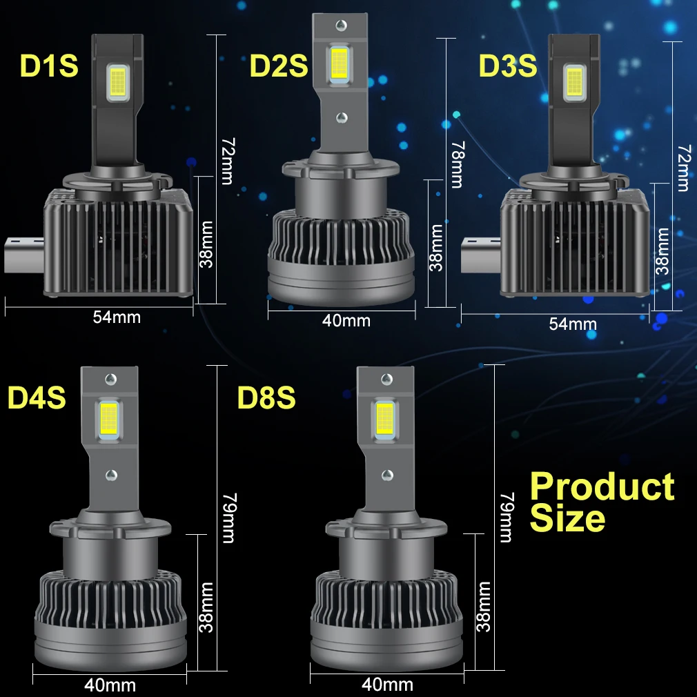 D Series Car Led Headlights Bulb Canbus D1S D1R D2S D2R D3S D3R D4S D4R D8S  Connect to Ballast Automotive Led Lights