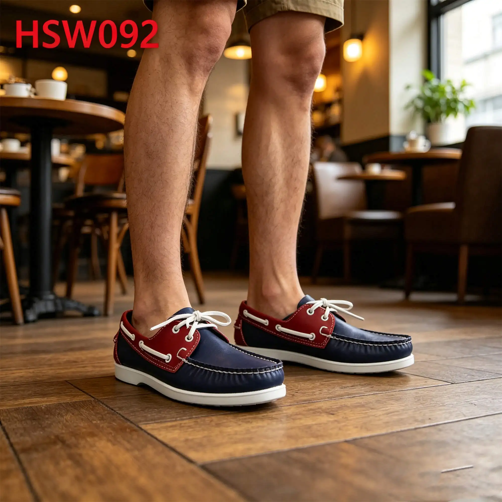 ZYF,contrasting Color Combinations Full Leather Hua Singh Boat Shoes Relieving Foot Pressure Penny Shoes Popular in Spain HSW092