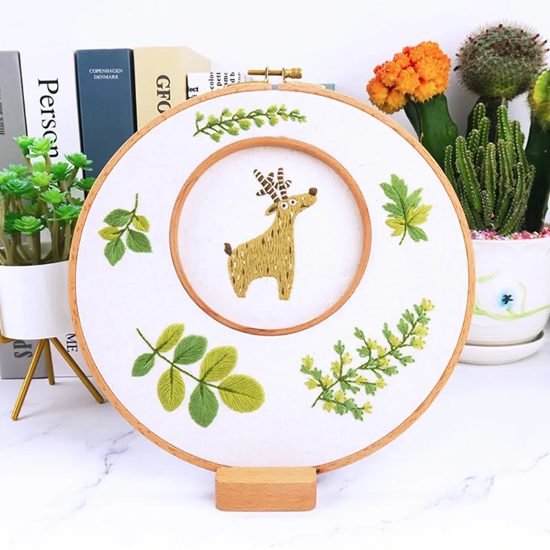 5456 Flowers Plant Pattern Embroidery Cloth Set Cross Stitch Kit Hand Craft Beginner DIY Embroidery Starter Kits