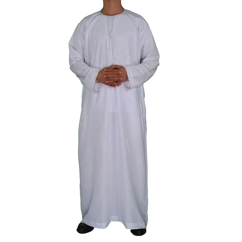 Wholesale Middle East Oman Robe Men Polyester Qatar Round Neck Arabian ...