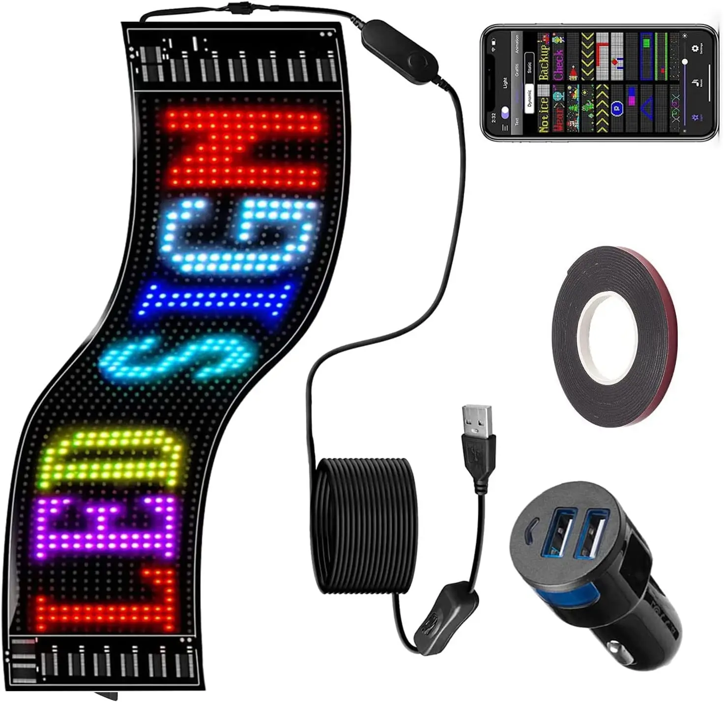 High Quality LED RGB Display Flexible Matrix Panel for Video Editing Outdoor Advertising OEM Digital Poster & Car Sign Board