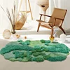Irregularly Shaped Flocked Floor Mat - Blue-Green