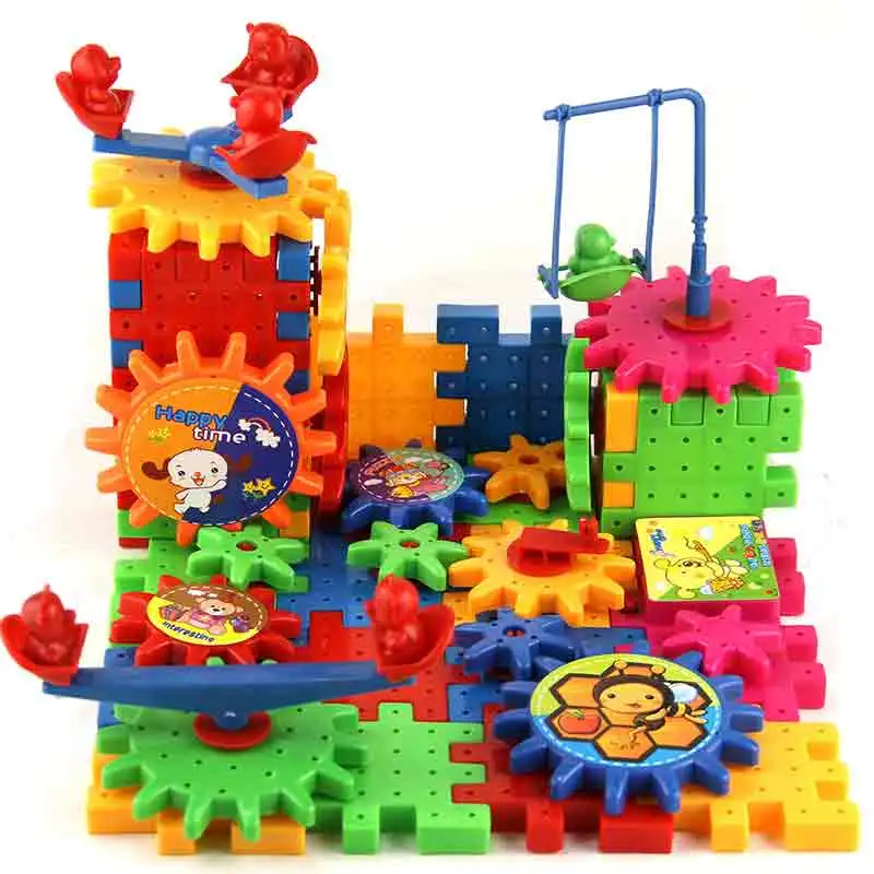 Building Block Sets for Kids Funny Electric Brick Interlocking Learning Blocks Gear Building Toy Set