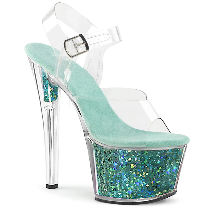 Roimaash Women's 17CM Clear Pole Dance Sandals - Strappy Heels For Dance, Performance & Fashion