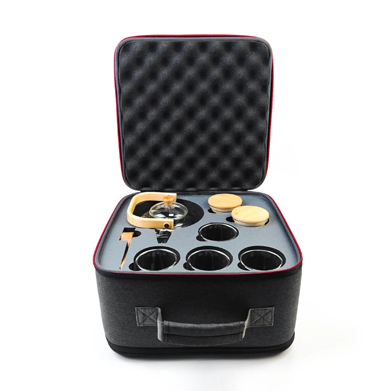 New Wholesale Custom Zipper Shockproof Packing Tea Bags Travel Carrying EVA Hard Tea Bag Storage Box