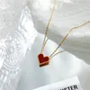 red shell necklace-Gold