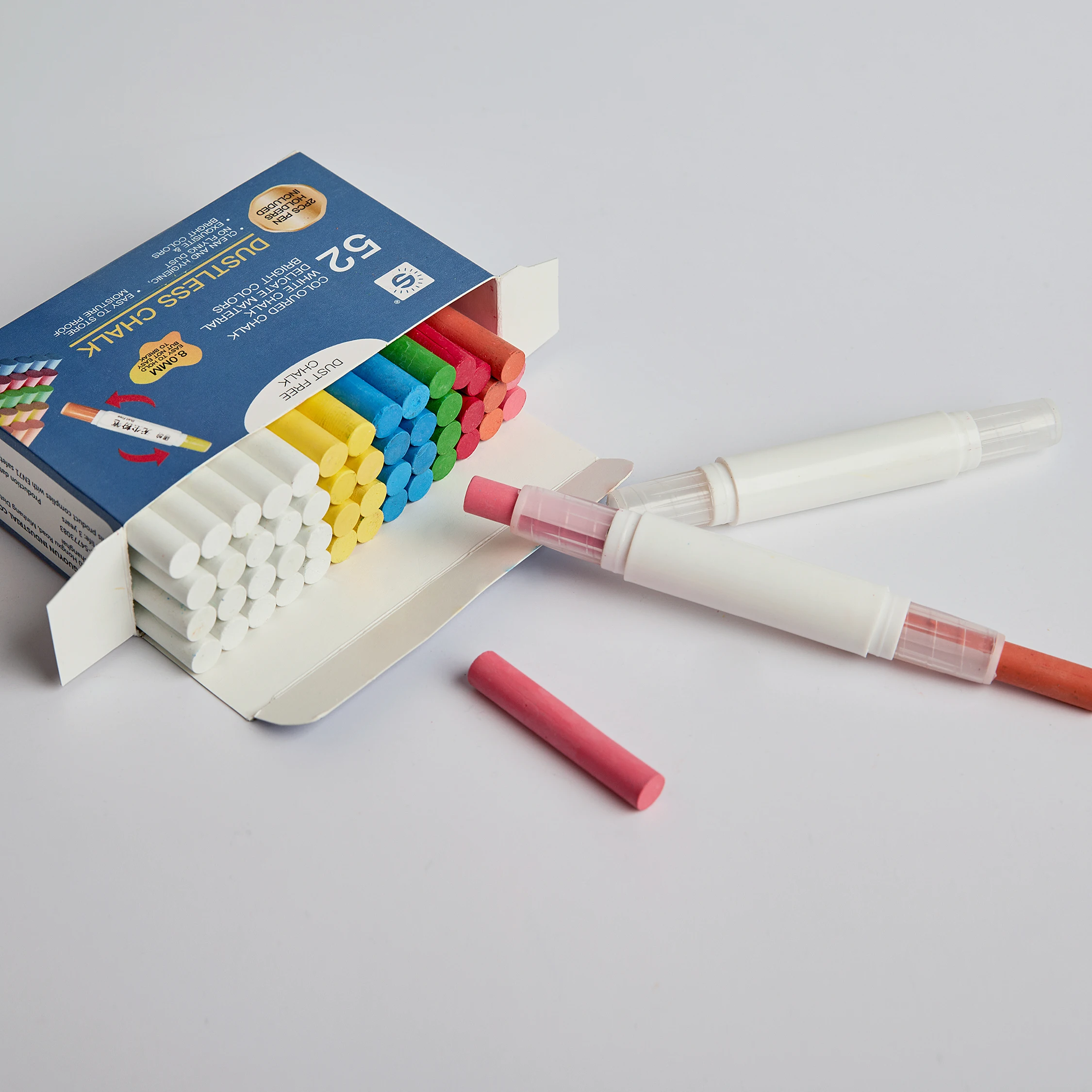 Безопасный нетоксичный Мел без пыли SUNNY, 6 цветов, моющийся для учеников школы