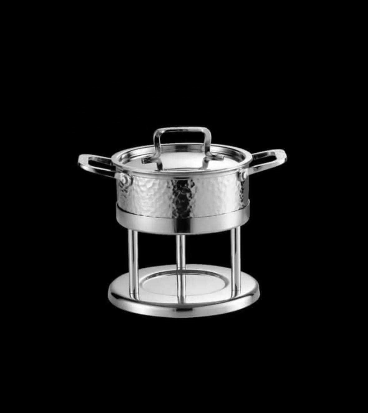 Stainless Steel Hot Pot With Alcohol Burner Lid Mini Hot Pot For Home Use Portable Stainless