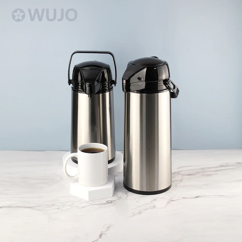 Source wholesale hot cold beverage dispenser glass lined stainless steel  airpot air pump vacuum flask tea coffee thermos on m.