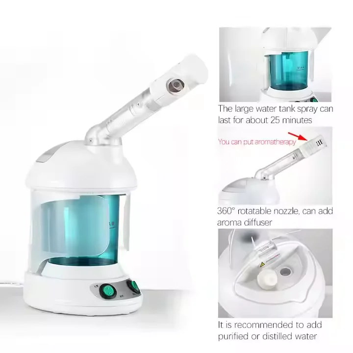 Factory Wholesale 360 Degree Rotating Facial Steamer Sprayer for Spa Deeply Moisturize and Brighten the Skin