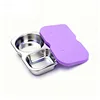 Purple lid + double-compartment stainless steel