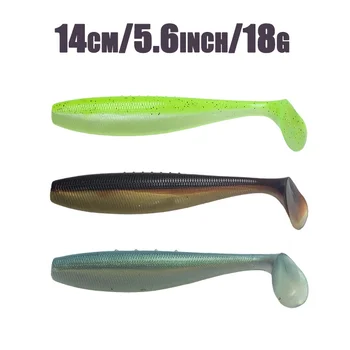 3pcs 14cm/18g Big T Tail Fish Sinking Lure Jigging Bionic Soft Bait Without Hooks Sea Fishing Freshwater Grouper Snapper PVC – Soft Lure – view 3