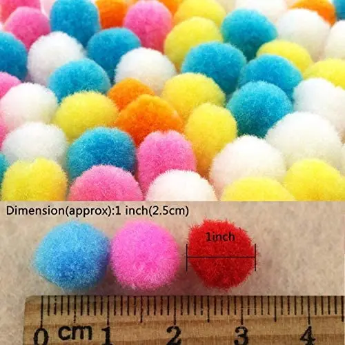 
 500 шт. 1 дюймов Ассорти помпонами многоцветный съемки посвященной дню Святого Валентина декоративно-прикладного искусства пушистые Помпоны шарики набор «сделай сам» для Творческих ремесел  
