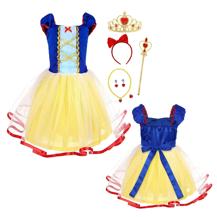 Girls' Snow White Costume for Halloween and Birthday Dress