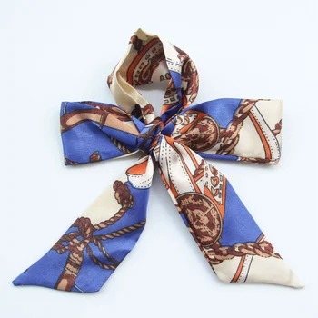 Custom Women Dressing Natural Slender Tying Bag Handle Belt Twill Narrow Ribbon 90*4Cm Polyester Small Bag Scarf Manufacturer