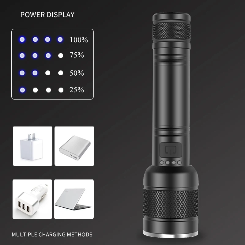 新しい強力なライトXHP90.2超高輝度186LED懐中電灯ランプUSB充電式