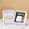 Taza de vientre grande blanca + caja de regalo de alta gama
