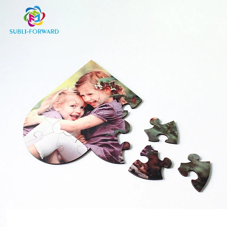 Оптовая продажа в форме сердца печати 23 шт. головоломка ДВП панель деревянного МДФ заготовок сублимации головоломки