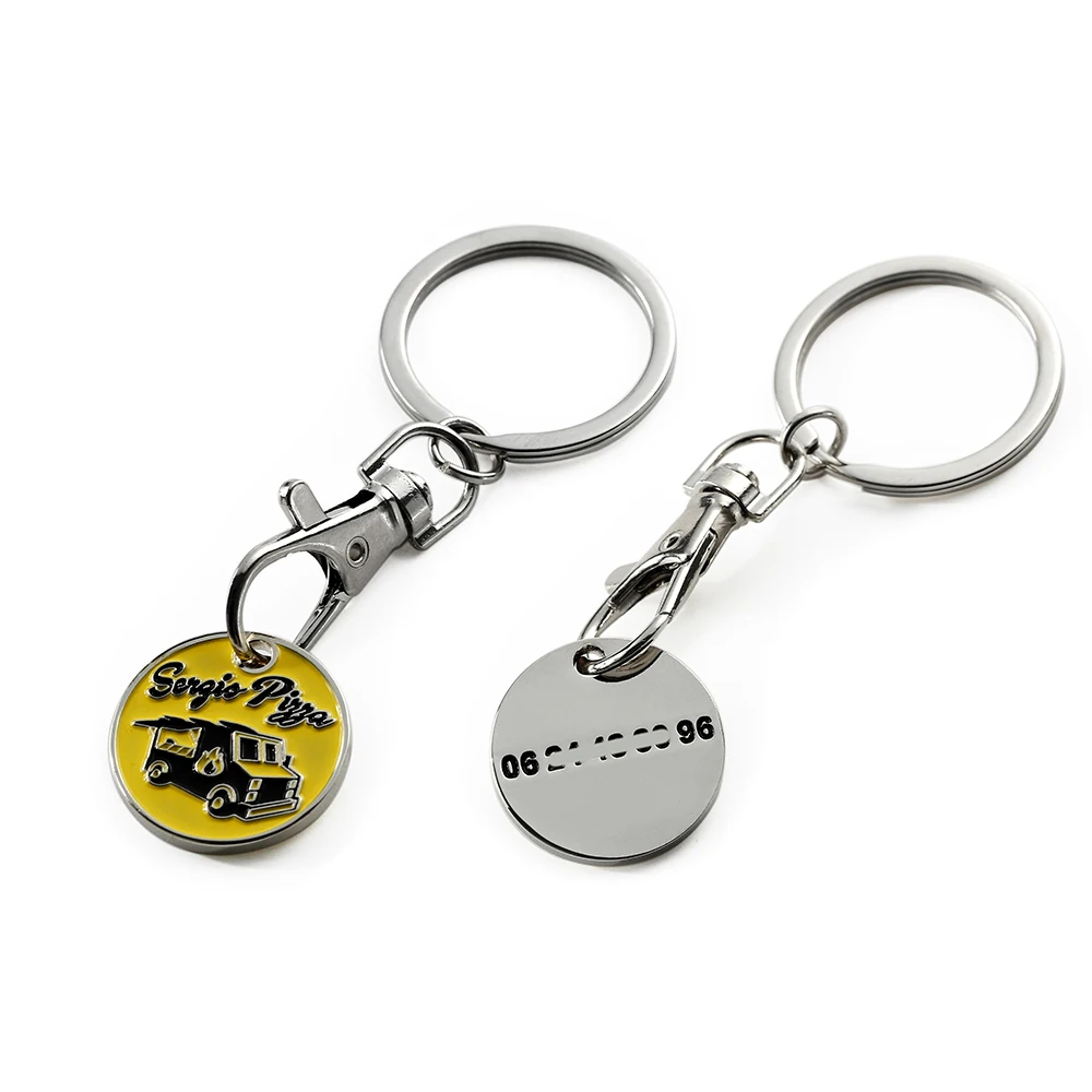 Metal Shopping Trolley Coin Token Keychain Keyring Holder_voghion.com