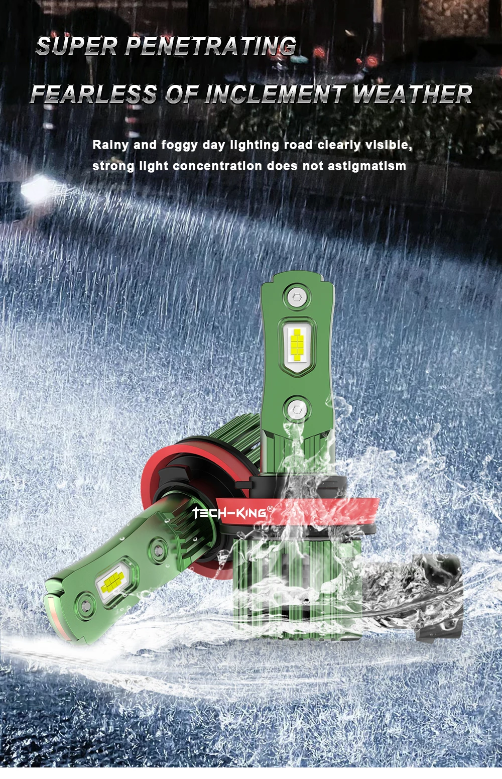 TECH-KING Super Bright R18 70W 7000LM Mini Size 13v H7 Led Plug and Play Headlight 1:1 Car H4 H1 H7 9005 9006 Led Headlight Bulb