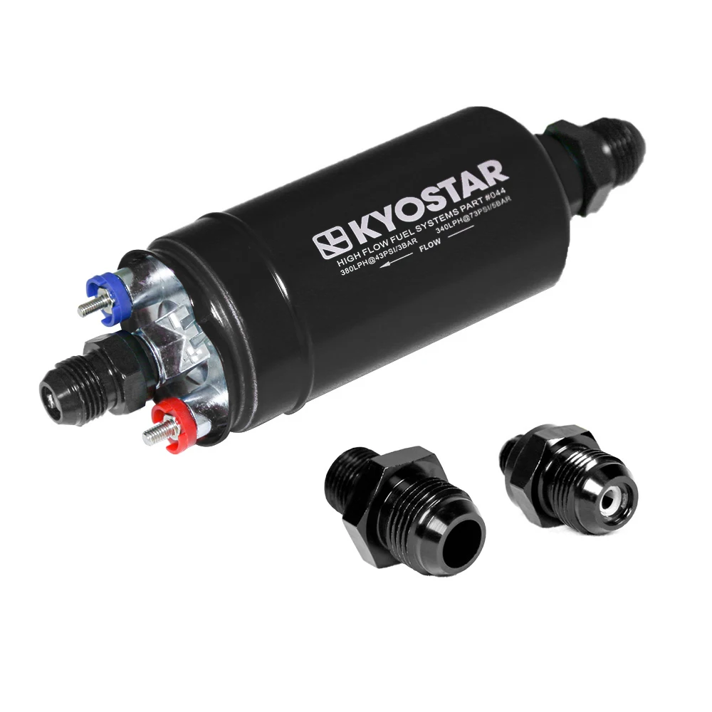 Universal 380LPH Inline External Electric High Pressure Fuel Pump W / Mounting Bracket Kit AN10