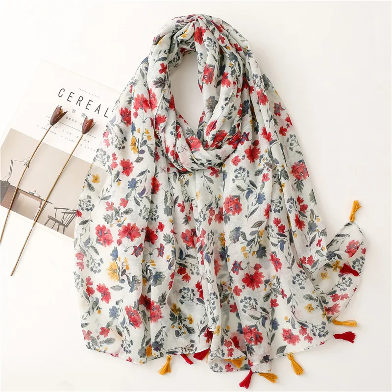  GYQWJPC Scarf Floral Print Scarf for Women Warmer