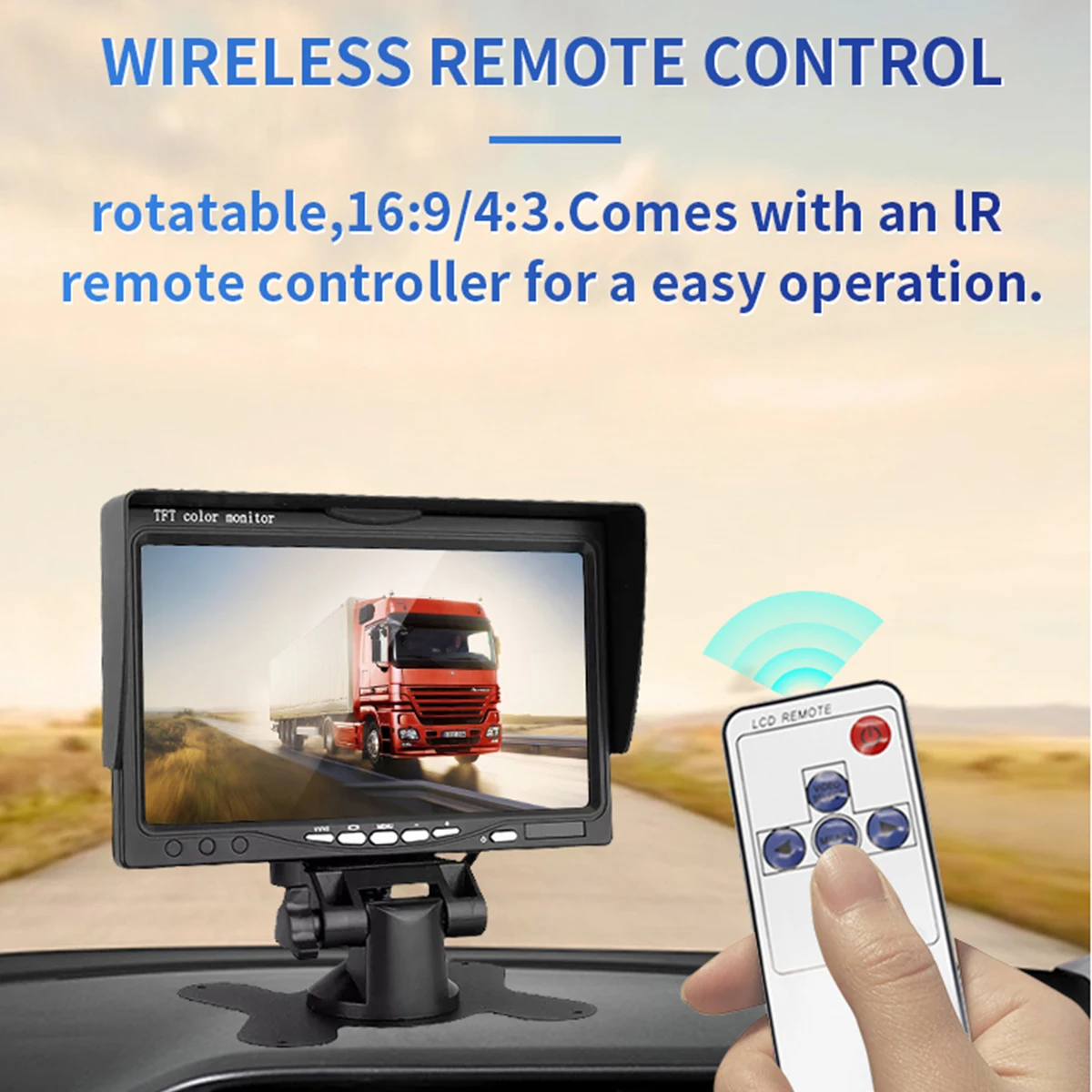 Rear View Rearview 7 Inch Split Screen Monitor for Car Vehicle Backup Camera Parking Assistance System Car Display Truck Monitor