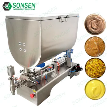 Semi-Automatic Pneumatic Filling Machine - Horizontal Paste Packaging for Chili Sauce Honey Sauce & Seasonings