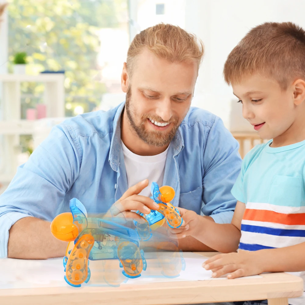 Обучающий стержень Qilong детский игрушечный робот «сделай сам» на солнечной энергии в форме