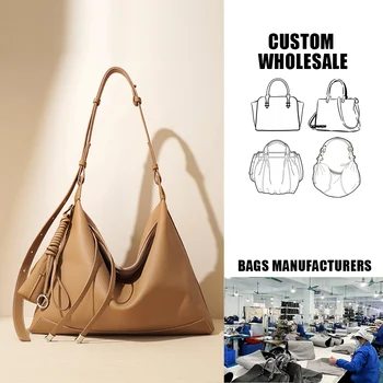 Tote Bag Manufacturer Factories in China Custom Wholesale OEM/ODM Low MOQ Genuine Leather Brand Design Women Shoulder Tote Bags